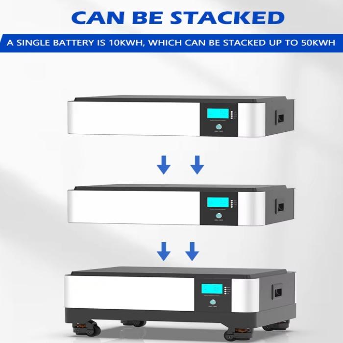 8 Lithium Ion Batteries 48V Stacked Solar Energy Storage Batteries 10KWH 20KWH 30KWH 50KWH Solar System Lifepo4 Battery